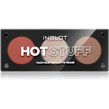 Inglot Face Palette iluminator, pudră bronzantă și blush