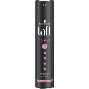 Spray Fixativ cu Casmir pentru Fixare Foarte Puternica - Schwarzkopf Taft Power Hairspray Hold 5 Cashmere, 250 ml