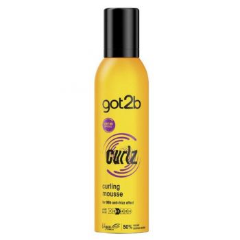 Spuma pentru Bucle - Schwarzkopf Got2b Curlz Curling Mousse For 96h Anti-frizz Effect, 150 ml