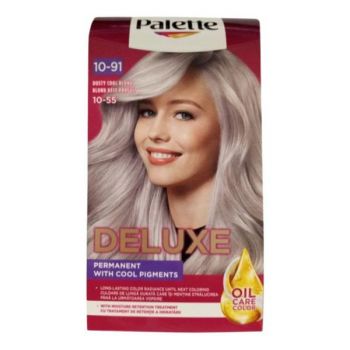 Vopsea de par  - Schwarzkopf Palette Deluxe Oil-Care Color Permanent with Cool Pigments, nuanta 10-55 Dusty Cool Blonde