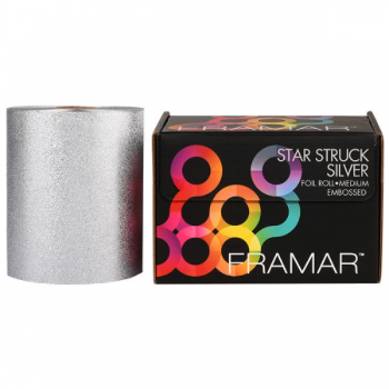 Rola folie aluminiu Framar Star Struck Silver embosata M pentru suvite 12.7cm x 97.5m