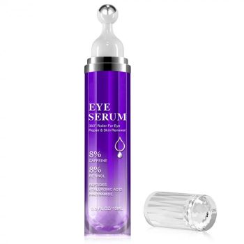 Ser Premium pentru Ochi, 360   Roller cu 8% Retinol, 8% Cafeina, Peptide, Niacinamide si Acid Hialuronic, Efect Anti-Rid, Anti Cearcane NOVA KISS  , 15 ml