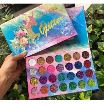 Paleta Glitter, Fabbla, Unicorn, 28 Farduri Stralucitoare