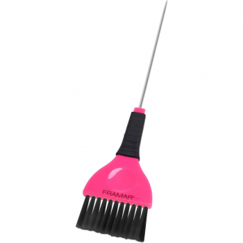 Pensula pentru vopsea de par Farmar Pin Tail Color Brush Pink cu coada de metal 1 buc