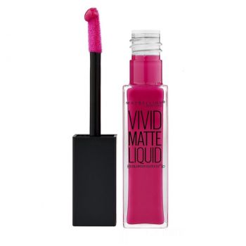 Ruj de Buze Lichid Mat, Maybelline, Vivid Matte, 30 Fuchsia Ecstasy, 8 ml