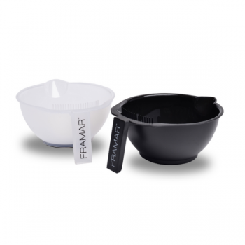 Set boluri pentru vopsea de par Farmar Color Bowls Black & Clear 2 buc