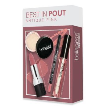 Set pentru buze Bellapierre, Best In Pout, Antique Pink