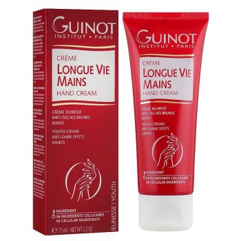 Crema regeneranta pentru maini impotriva petelor brune Guinot Longue Vie Main, 75 ml (Concentratie: Crema de maini, Gramaj: 75 ml)