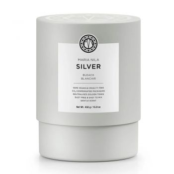 Pudră Oxidanta pentru Neutralizarea Tonurilor Galbene, Maria Nila Bleach Collection Silver (Gramaj: 450 g)