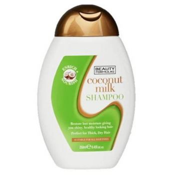 Sampon cu Lapte de Cocos pentru par Uscat, Ofera Stralucire si Hidratare, vegan, Beauty Formulas, 250 ml