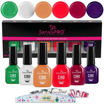 Set 6 Oje Semipermanente CIAO One Step 7ml SensoPRO Milano, Holiday Crush