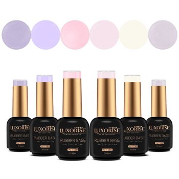 Set 6 Rubber Base 10ml LUXORISE, Glam Crush