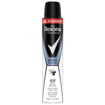 Deodorant Antiperspirant Spray pentru Barbati Invizibil - Rexona Men MotionSense Invisibil Ice Fresh 48h, 200 ml