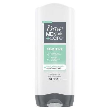 Gel de Dus pentru Barbati - Dove Men +Care Sensitive 24HR Nourishing Micromoisture Body, Face & Hair Wash, 400 ml