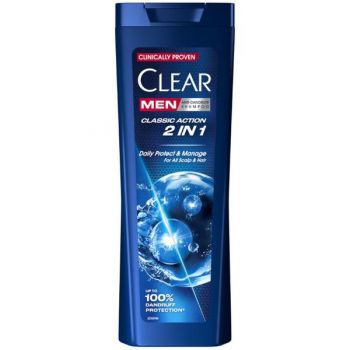 Sampon Anti-matreata pentru Barbati - Clear Men Anti-Dandruff Classic Action 2 in 1, 360 ml