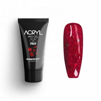 Acryl Pro Gel 2M Flakes and Glitter Red - 15g