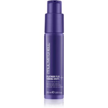 Paul Mitchell Platinum Plus Toning Drops picături cu pigmenți pentru păr în nuanțe reci de blond, decolorat sau șuvițat