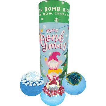 Set cadou Merry Gonkmas BathBlaster, 3 produse, 3 x bila de baie 160 g, Tube Bomb Cosmetics