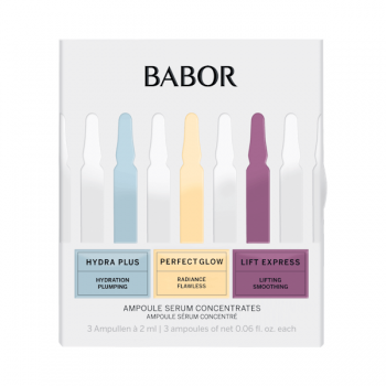 Set trio fiole concentrate Babor Hydra Plus Perfect Glow si Lift Express 3x2ml