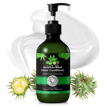 Balsam de Par cu Ulei de Ricin Negru Jamaican pentru Cresterea Parului, Ingroasarea si Intarirea Firului de Par, Infuzat cu Biotina, NOVA KISS  , 300 ml