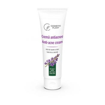 Crema Antiacnee cu Ulei de Salvie si Sulf - Cosmetic Plant pentru Ten Gras / Acneic, 50 ml