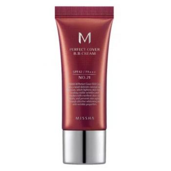 Crema BB cu Protectie Ridicata - Missha BB Cream M Perfect Cover SPF42/PA+++, nuanta 21/Bej Deschis, 20 ml