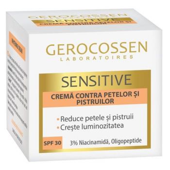 Crema Contra Petelor si Pistruilor - Gerocossen Sensitive, SPF 30, 50 ml