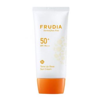 Crema Tonifianta cu Protectie Solara pentru Fata SPF 50+ - Frudia Tone Up Base Sun Cream, 50 g