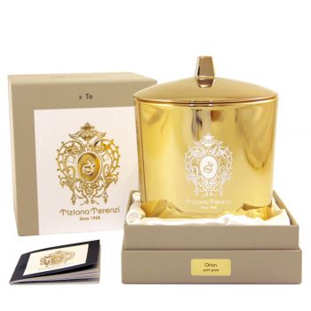 Orion - gold glass candle  900 gr