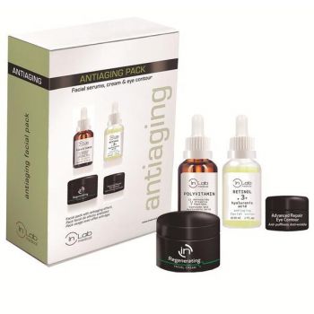 Set Cadou Anti-îmbatranire Editie Limitata Inlab Medical ( Ser facial cu vitamine 30 ml + Ser facial cu retinol 30 ml + Creme pentru ochi 15 ml ) Inlabmed060