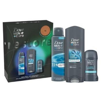 Set Cadou Dove Men +Care Restore Collection - Gel de Dus Hydrating, 250 ml + Deodorant Spray Advanced 72h Protection,150 ml + Deodorant Stick 48h Protection, 50 ml