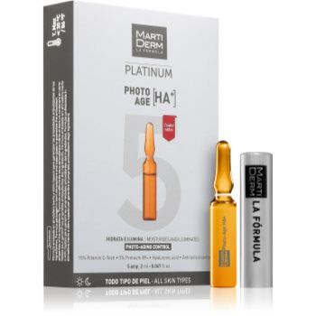 MartiDerm Platinum Photo Age HA+ ser facial anti-îmbătrânire in fiole