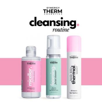 Set de Curatare - Synergy Therm Cleansing Routine: Apa Micelara 250 ml + Spuma pentru Curatare Faciala, 250 ml + Apa Termala Spray, 150 ml