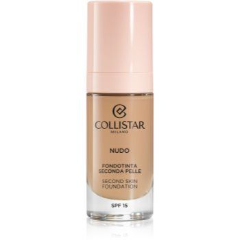 Collistar NUDO Second Skin Foundation SPF 15 makeup radiant cu hidratare cu efect de netezire