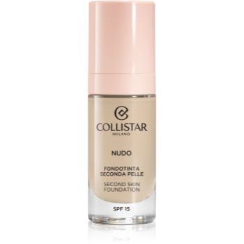 Collistar NUDO Second Skin Foundation SPF 15 makeup radiant cu hidratare cu efect de netezire