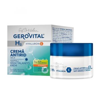 Crema antirid de noapte Gerovital H3 Hyaluron C (Concentratie: Crema pentru fata, Gramaj: 50 ml)