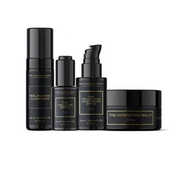 Set Anti-Aging MEN, Sui Generis MEN by Dr. Raluca Hera Haute Couture Skincare pentru Barbati, Balancing Cleanser 100ml, Ser Celular 30ml, Complex Hidratant Revitalizant SPF30, 50ml, Balsam Hidratant 60ml