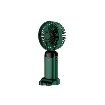 Ventilator Machiaj Ultra Portabil, 5 Trepte de Viteza, Pliabil, cu Ecran LCD, Verde