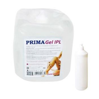 Gel ultrasunete transparent pentru IPL Prima, in Bidon cu pereti elastici + flacon gol 260ml de lucru (5 litri)