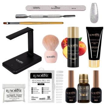 Kit Polygel REVOMAX LUXORISE Glam Sculpt cu Lampa + CADOU