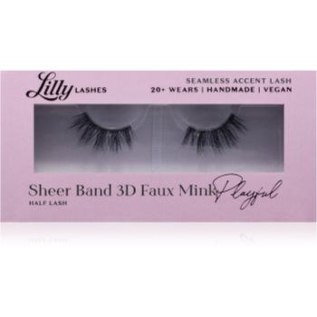 Lilly Lashes Sheer Band 3D Faux Mink Half Lash gene false