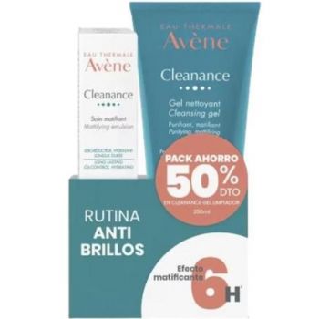 Set Gel Facial Demachiant 200 ml, emulsie faciala matifianta 40 ml, Avene Cleanance mat seborregulador