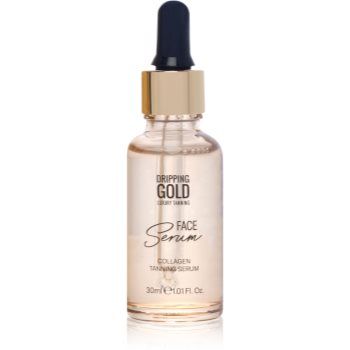 Dripping Gold Luxury Tanning Collagen Face Serum ser autobronzant pentru fata cu colagen