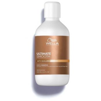 Sampon Hidratant pentru Par Uscat si Lipsit de Stralucire cu Squalan & Omega 9 - Wella Professionals Ultimate Smooth cu Efect Anti-electrizare, 100 ml