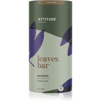 Attitude Leaves Bar Herbal Musk deodorant fără conținut săruri de aluminiu