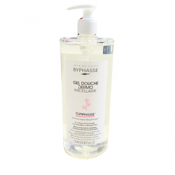 Gel de Dus Byphasse Dermo Micelar Hipoalergenic  Curatare Delicata pentru Piele Sensibila 1000 ml cu Pompita