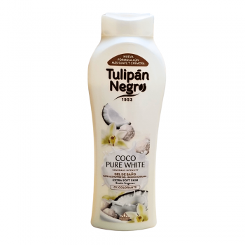 Gel de Dus Tulipan Negro Coco Pure White  Hidratare si Prospetime Naturala 650 ml