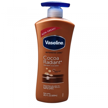 Lotiune de Corp Vaseline Cacao Radiant cu Pompita Hidratare Intensiva si Stralucire 600 ml