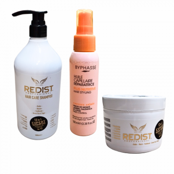 Set sampon Redist Professional 12 in 1 Expert 1000 ml + Masca Redist Professional 12 in 1 Expert 500 ml + Byphasse Ulei de Par Reparator pentru Par Vopsit 100 ml