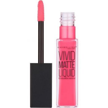 Ruj lichid mat, Maybelline New York, Color Sensational Vivid Matte Liquid, 20 Coral Courage, 8 ml